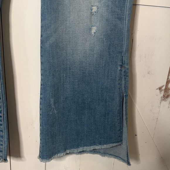 VERVET BY FLYING MONKEY High-Rise Side Slit Light Blue Crop Flare Jeans - Picture 9 of 12